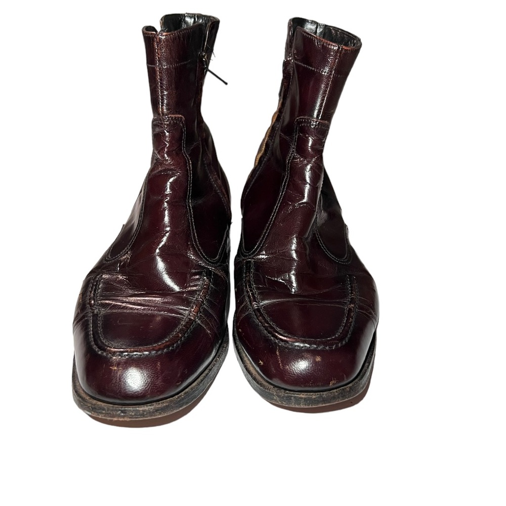 Florsheim Essex Dress Black Cherry Side Zip Ankle Boots Mens Size 9.5 - Picture 9 of 10